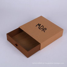 Square Custom Design Logo Sliding Open Kraft Paper Drawer Gift Packing Box